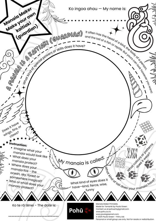 Manaia Maker Pohū printable