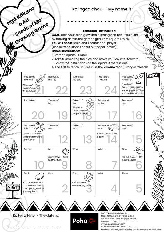 Ngā Kākano o Au Pohū printable